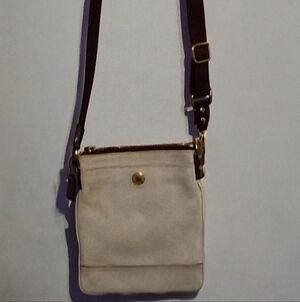 Coach Cream and Brown Crossbody Bag